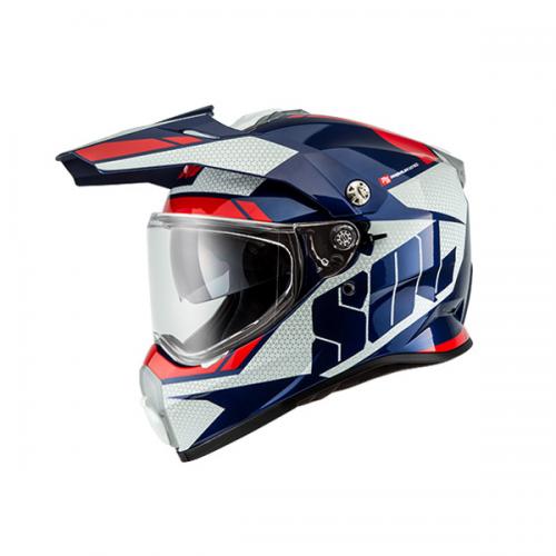 SOL SS-2P 램블러 무광 블루 화이트 듀얼 스포츠 헬멧